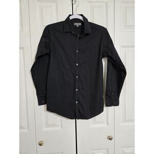 Van Huesen large 14/16 boys black button up long sleeve shirt